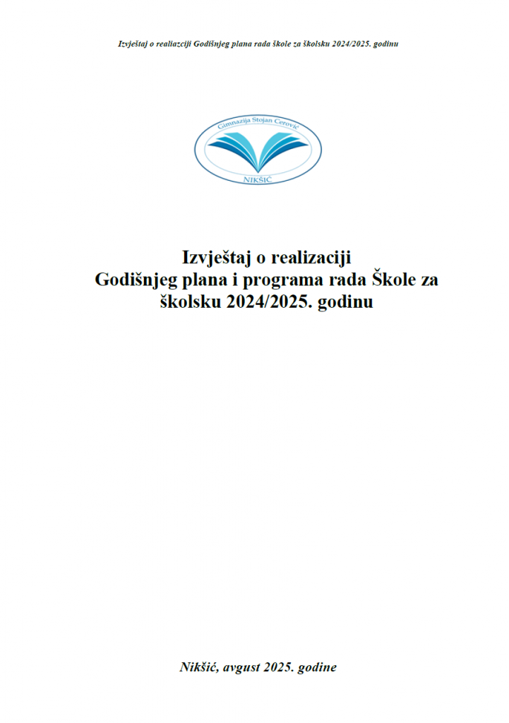 Izvještaj o radu skole 2024-25